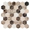 Andova Tiles SAMPLE Channing 2 x 2 Marble Honeycomb Mosaic Floor Use Tile SAM-ANDCHA124 - alternate 1